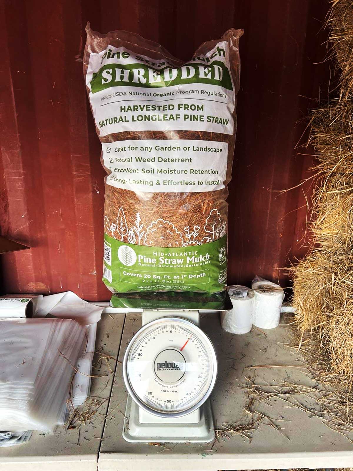 Shredded Pine Straw Mulch Bag - 10 lbs.